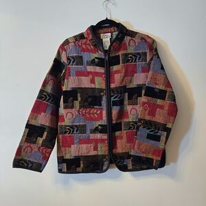 Vintage Tradition Country Collection Tapestry Patchwork Zip-Up Jacket